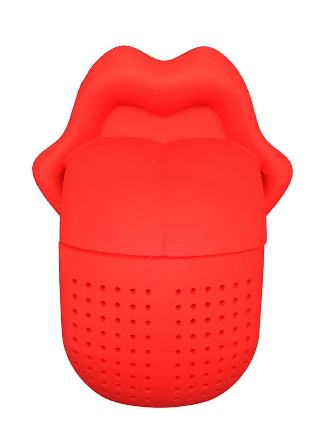 Giftock Lips Tongue Designed Silicone Tea Infusers Tea Barware Food Grade Strainer, Tongue Tea Infuser - Premium 100% Food Grade Silicone, Dishwasher Safe.(Color Red)