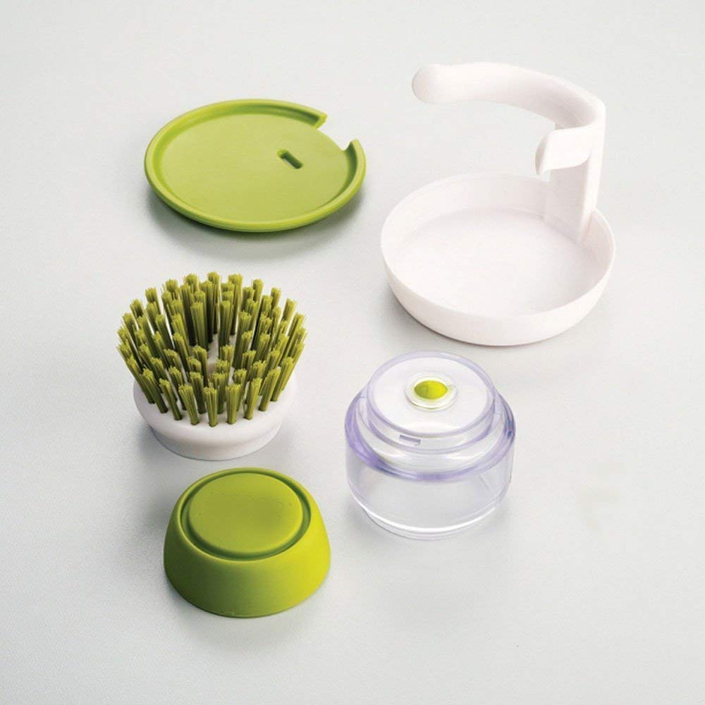 Giftock Cleaning Brush with soap Dispenser for Kitchen Sink washbasin,Dish Washer with Storage Stand Holder,Palm Scrub soap Dispenser Washing-up Brush(1pcs/Multicolour)