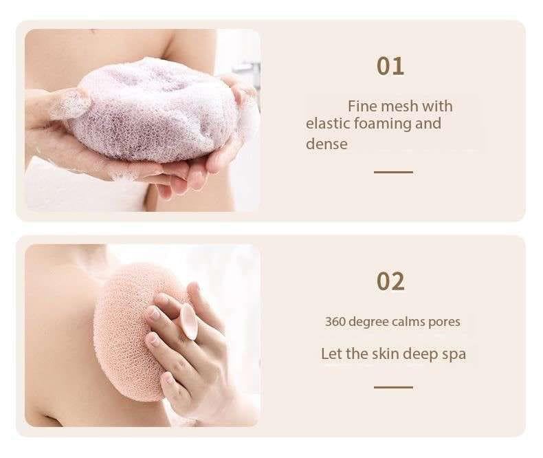 Giftock Exfoliating Shower Brushes,Bath Sponge Cleaning Brush Super Soft Exfoliating Bath Sponge Cleaning Brush, Massage Bath Sponge Ball with Suction Cup for Women Men pack of 2