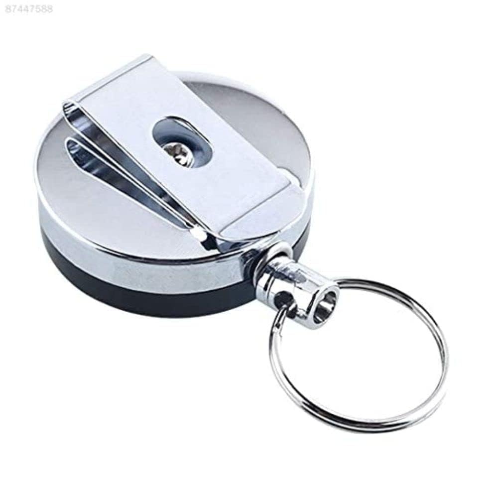 Giftock Retractable Holding Key Chain Ring Clip With Tools Metal Wire Round Split Key Chain Wire Rope Key (1Pcs) (Multicolor)