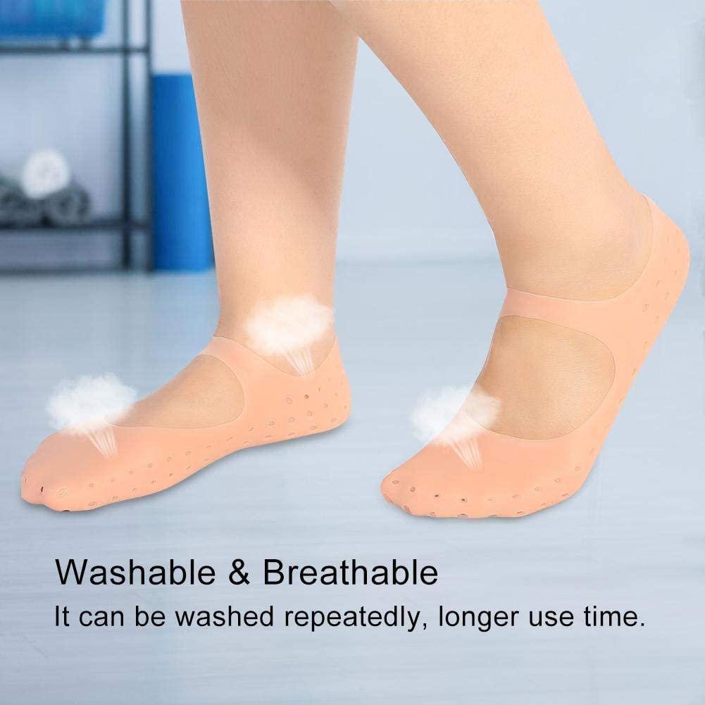 Giftock  New Silicone Full Heel Socks Silicone Full Size Socks, Foot Moisturizing Socks Anti Cracking Care Socks for Dry Feet Cracked Heel Repair Heel(1 Pair)