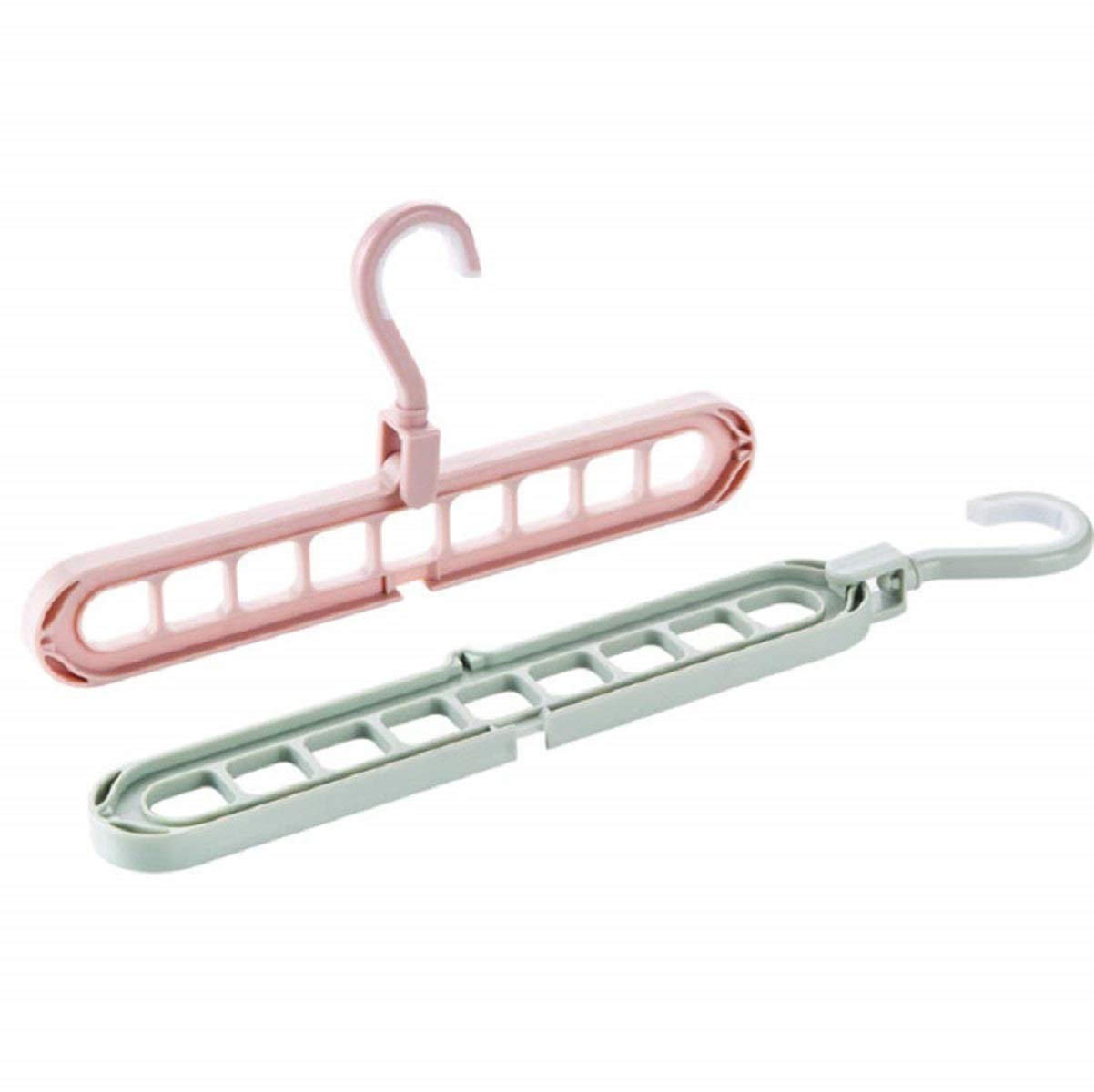 Giftock New Foldable_ Hanger Multi- Function Storage Rack Magic Rotating Anti- Skid Folding Drying Rack Portable Hanging Household Wet and Dry Clothes Hanger Closet Hook (Pack of 5)