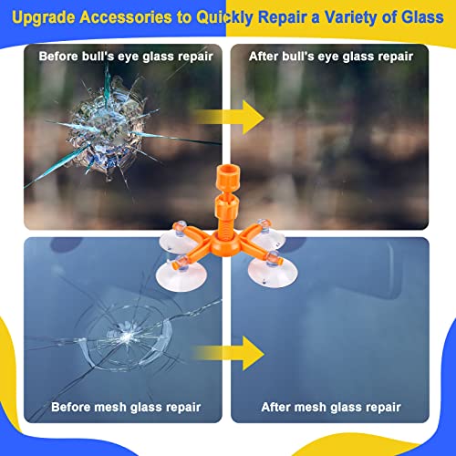 Giftock Windshield Repair Kit, Car Windshield Crack Repair Kit Glass Repair Kit for Repairing Auto Glasses Windshield/Cracks/Chip/Bulls-Eye/Spider Web/Star-Shaped/Half-Moon (Yellow) (YELLOW2)
