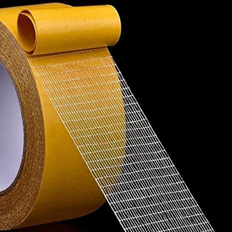 Giftock Double Sided Carpet Tape Heavy Duty, super Strong Sticky Tape for Carpet, Non Slip Waterproof Removable Mesh Grid Suitable for Hardwood Floors, mats(CARPET ADHESIVE YELLOW TAPE)