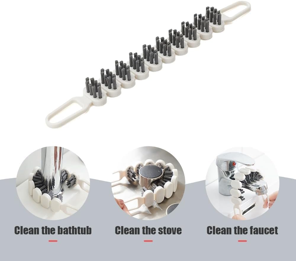 Giftock Crevice Cleaning Brush, Multifunctional Gap Cleaning Brush Tool, Bathroom Gap Brush,Flexible Gap Cleaning Brush, Bendable Brush for Bathroom Kitchen Faucets, Corners, Taps. (Pack of 1)