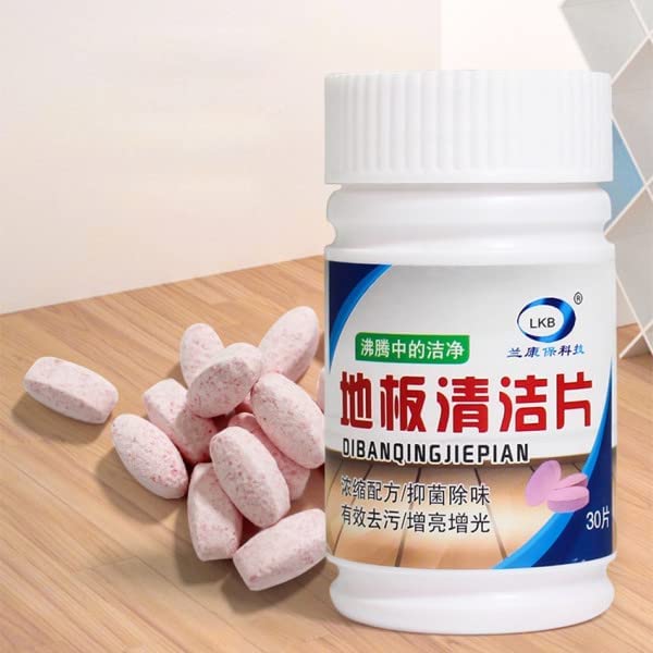 Giftock Floor Cleaning Tablets, Multi-Effect Cleaning Tablets, Soluble Concentrated Cleaner Tablets, Deep Decontamination Tablets, Quick Drying Natural Portable Fresh Smell (30pcs)