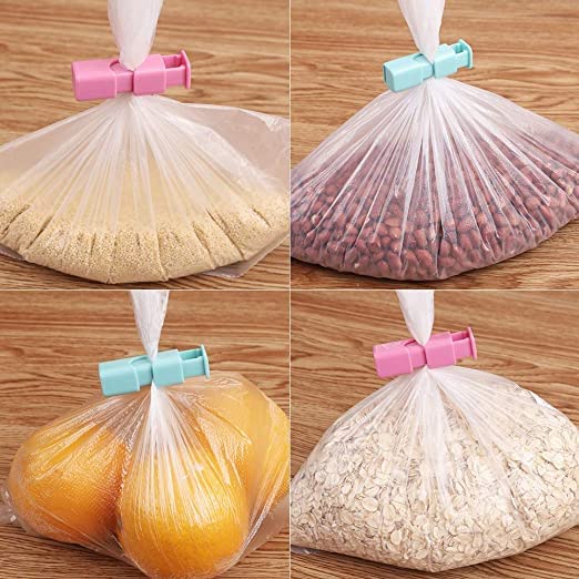 Giftock 2 Pcs Food Sealing Clip Multifunctional Food Preservation Plastic Bag Clip Sealer/Packet Sealer Clamps/Manual Vacuum Bag Sealer/Food Pouch Clip/Bag Zipper for Home Kitchen