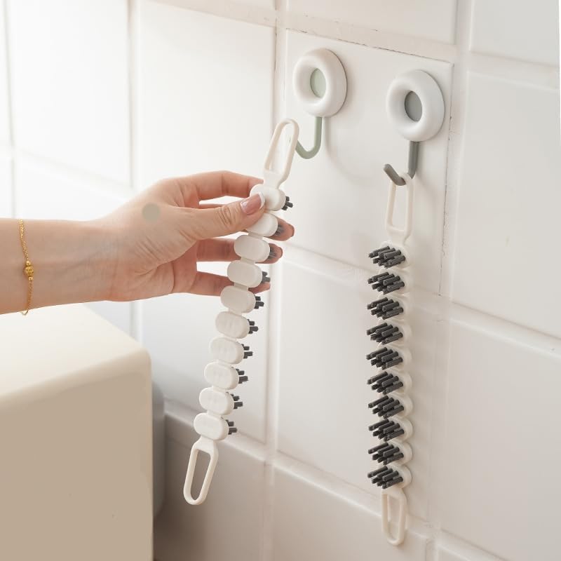 Giftock Crevice Cleaning Brush, Multifunctional Gap Cleaning Brush Tool, Bathroom Gap Brush,Flexible Gap Cleaning Brush, Bendable Brush for Bathroom Kitchen Faucets, Corners, Taps. (Pack of 1)
