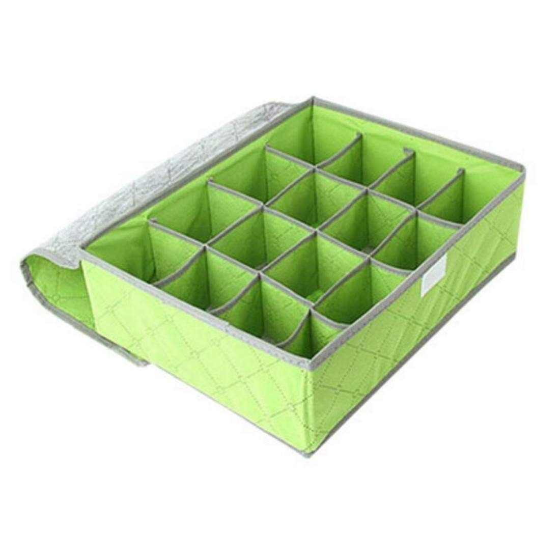Giftock 24 grid soks closet Container Drawer Foldable Storage Box,Neck Ties Scarves,Socks Bra Underwear organizer box - multi-color