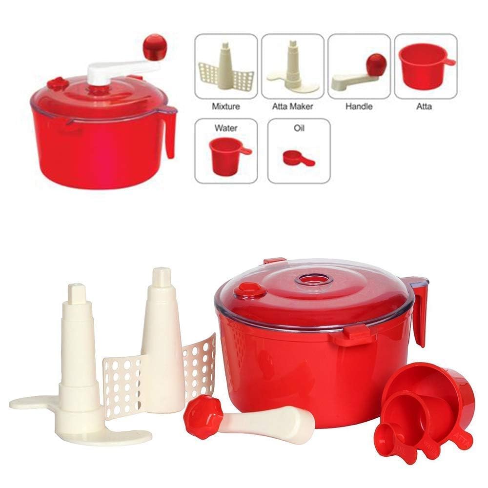 Giftock Atta Maker for Home Ata Non-Electric Dough Flour Machine for Kitchen | Chakki Clear line Measuring Cups Set Bread Mixer May Vary Hand Tool Plastic Portable Dough Atta