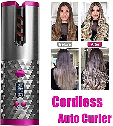 Giftock -Hair-Curler-Cordless-Automatic-Hair-Curler-Portable-Curling-Iron-with-LCD-Temperature-Display-Fast-Heating-Auto-Rotating-Hair-Curler-USB-Rechargeable-for-Travel-Home