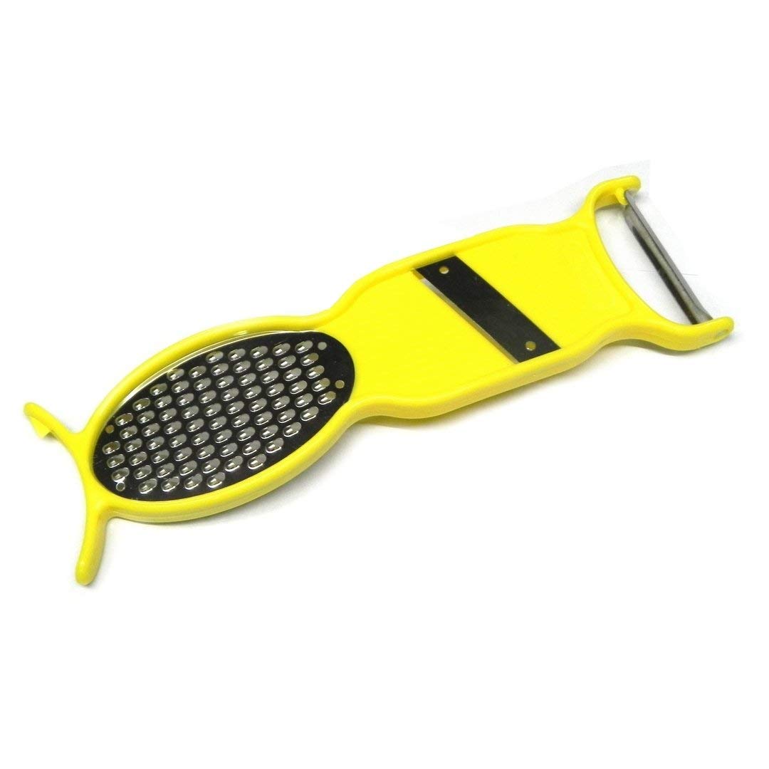 Giftock  Multi Purpose Vegetable Peeler, 4 in 1 Plastic Vegetable Slicer Cutter, Fruit Peeler with Handle, Premium Vegetable Peeler for Carrot, Potato, Cucumber, Beet, Fruit (Multicolor, Pack of 1)