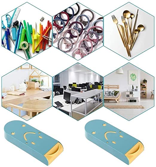Giftock Smiley Desk Organizer || Hiding Under Table Drawer Organizer || Self-Stick Pop-up Hanging Pencil Drawer || Recycled Expandable Drawer Tray for Office || Multicolor ||
