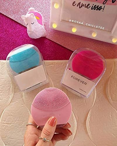 Giftock Forever Lina Dual-sided mini Smart Silicone Electric Facial Cleansing Device, Rechargeable, Multicolor