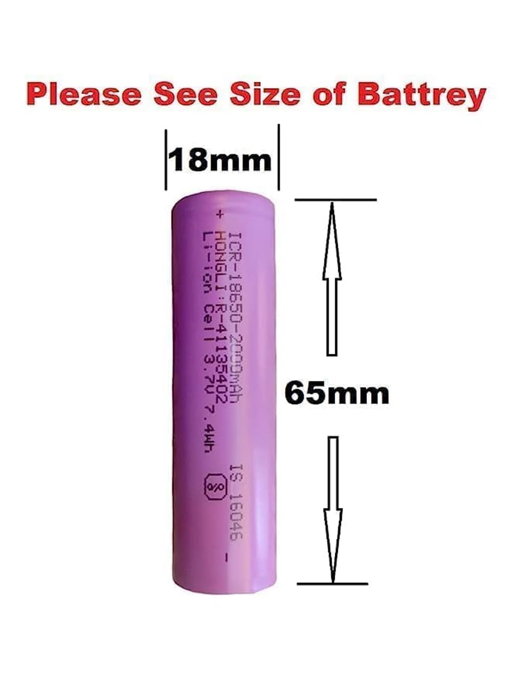 Giftock Hongli Lithium Ion 1200mAH Rechargeable Original Power Ultra Boost High Capacity Cell Batteries, LED, Bluetooth Speaker, Laptops, Power Bank and Torch Etc. - Pack of 2