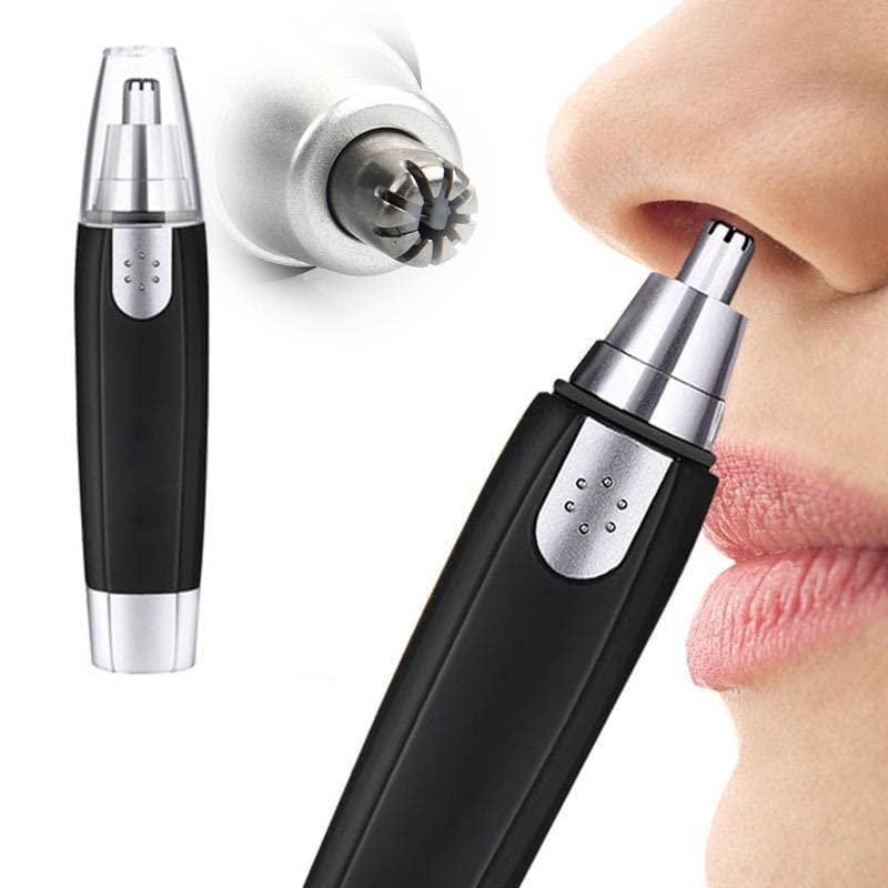 Giftock  3 in 1 Electric Nose & Ear Hair Trimmer for Men & Women | Dual-edge Blades |Painless Nose and Ear Hair Remover Trimmer Eyebrow Flawless Electronic (black)