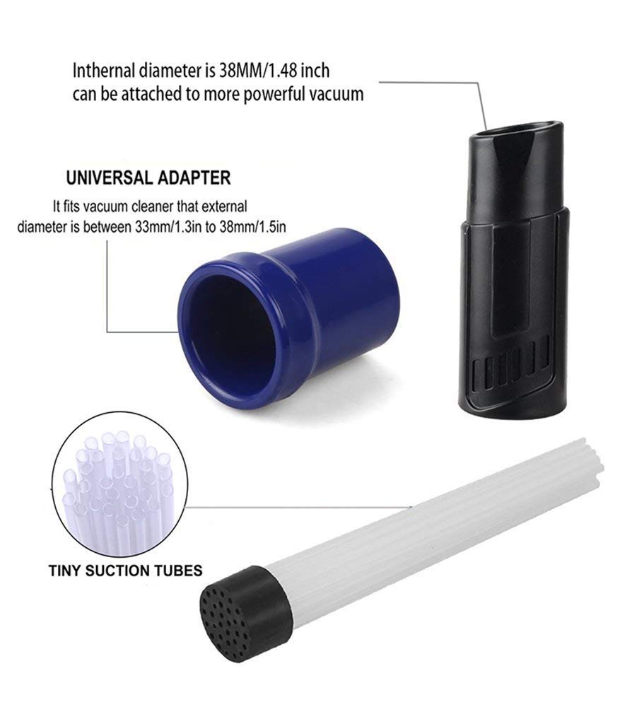 Giftock  Plastic Daddy Vacuum Attachments Dust Cleaning Sweeper Suction Brush Tubes Flexible Access to Anywhere (Small, Multicolour)