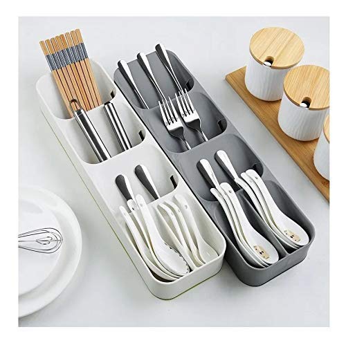 Giftock Spoon Tray Stand|Spoon Organiser|Knives,Forks And Spoons|Plastic Compact Cutlery Organizer Racks&Holders|Kitchen Knife Fork Spoon Tray Storage Holder|Cutlery Tray|Drawer Tray Dish Rack
