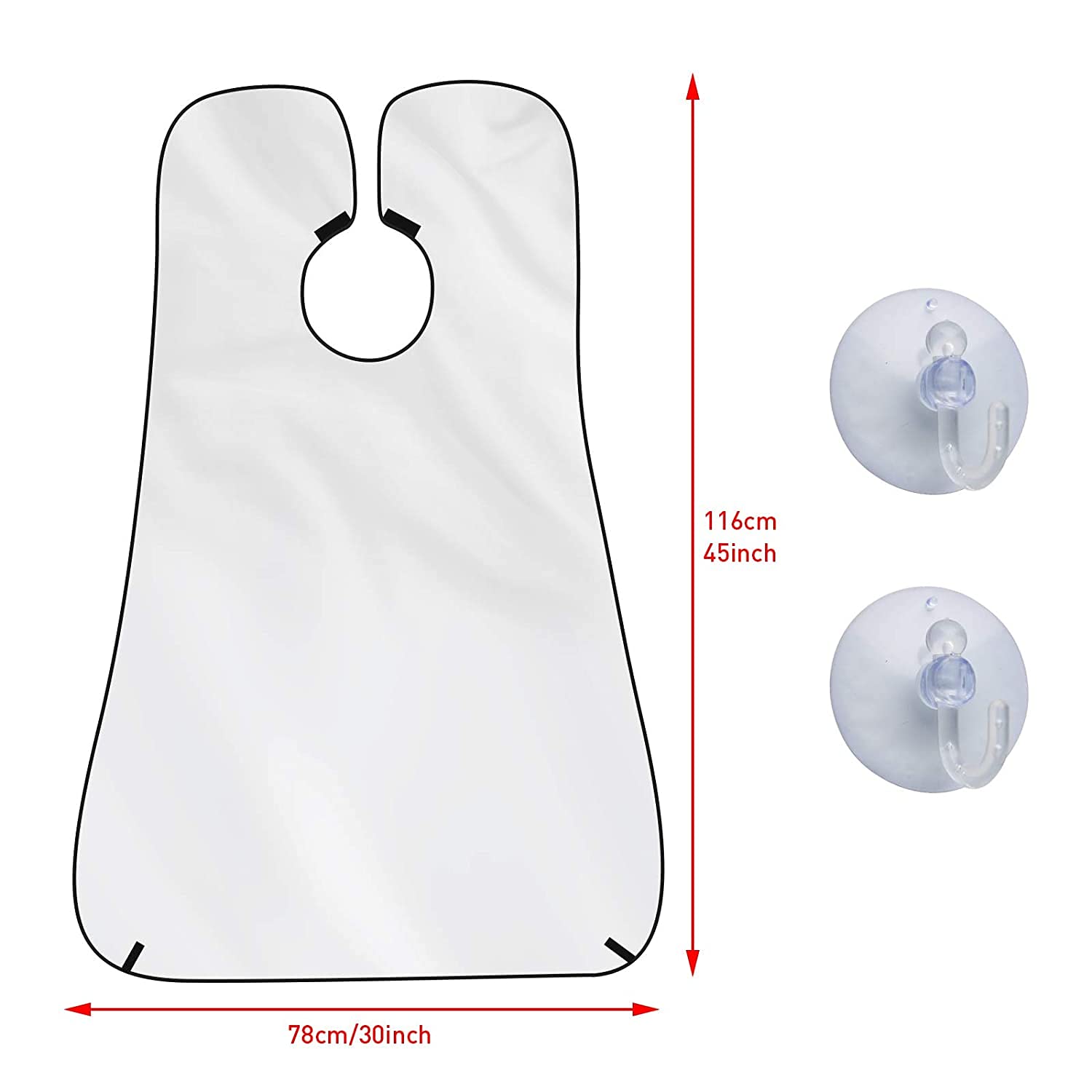 Giftock Beard Bib Apron Beard Catcher for Shaving and Trimming, Grooming Cape Apron Catcher, Non-Stick Beard Cape Shaving Cloth, Best Beard Trimming Gift for Men - White