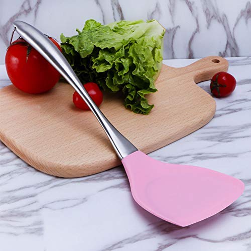 Giftock Silicon Fish Turner Spatula - Silicone Non Stick Spatula Fish Turner with Stainless Steel Metal Handle,Heat Resistant Silicone Utensils Turner for Kitchen Cooking(1Pcs, Random Color)