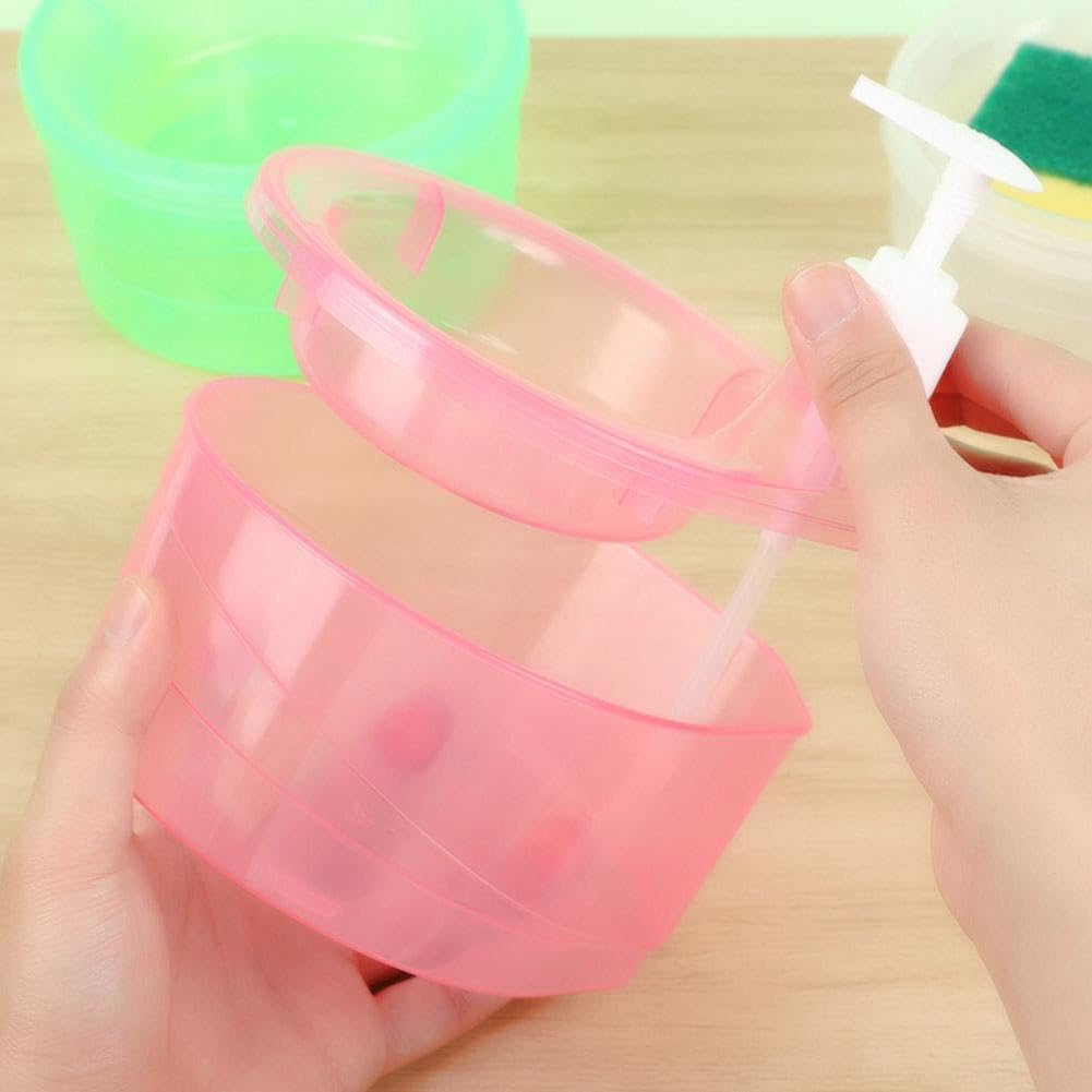 Giftock 2 in 1 Soap Pump Dispenser for Dishwasher Liquid Soap Sponge Holder Free Sponge