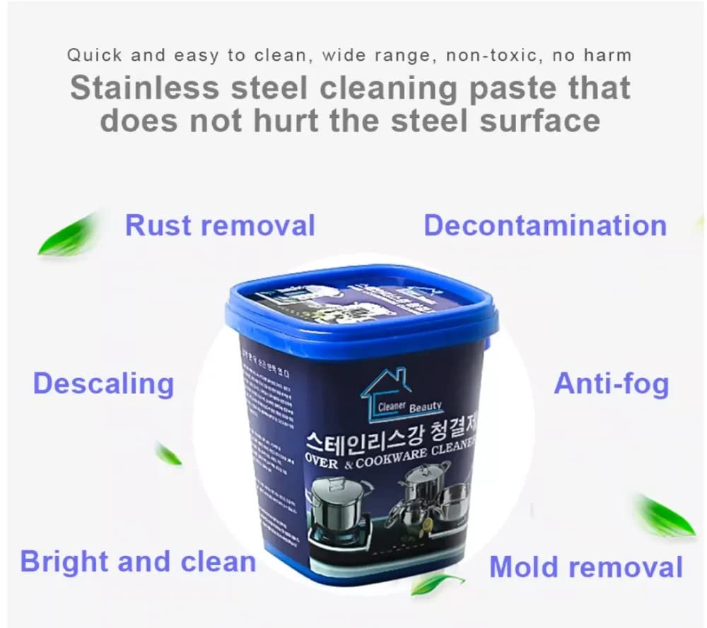 Giftock Oven and Cookware Cleaner Power Pot Bottom Black Scale Decontamination Household Stainless Steel [500 Gr]