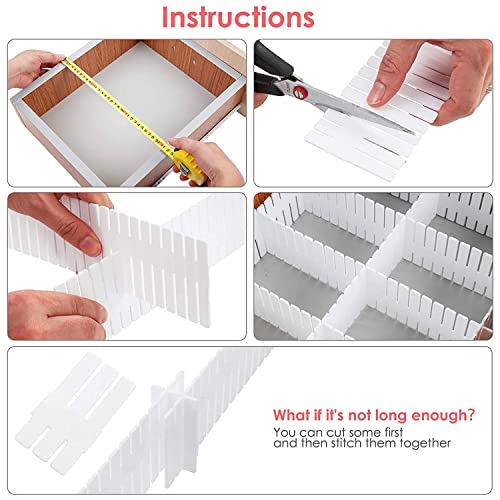 Giftock Drawer Divider|Plastic Adjustable Drawer Organizer|Flexible Drawer Dividers For Socks|Tie|Makeup|Kitchen|Dresser|Pack of 1|8 Pcs Set (Assorted)