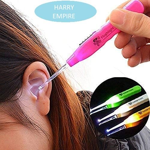 Giftock LED Flashlight Earpick for Ear wax remover and cleaner, Ear cleaning tools for kids and adults (Pack of-2, Multicolor)