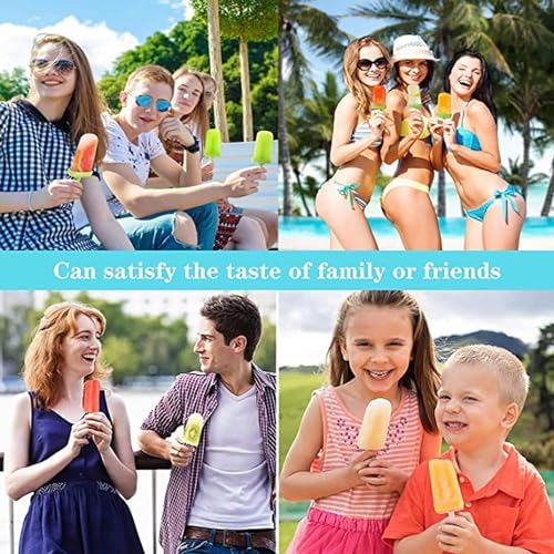 Giftock Ice Candy Moulds for Freezer Ice Pop Makers Plastic Reusable Kulfi Mould Set for Children and Adults- 100% Food Grade (Design -1)