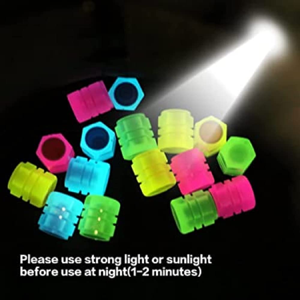 Giftock LED (Pack Of 4) Sunlight Or Flash Light Recharge Tyre Wheel Valve Cap Flashing Lights Chargeble LED Flash Light Set for Car Bike Bicycle Motorcycle Tricycle Golf Cart Tire Motion Movement Activated ( Multi Color )
