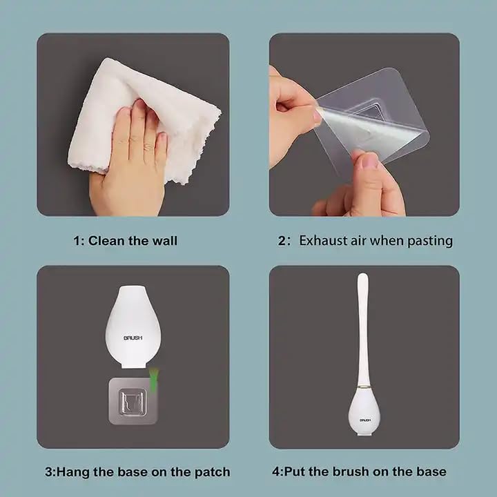 Giftock Silicone Toilet Cleaner Brush with Non-Slip Long Handle Flexible Stand Wall Mounted Holder Western Toilet Bowl Cleaning Brushes for Bathroom Holders