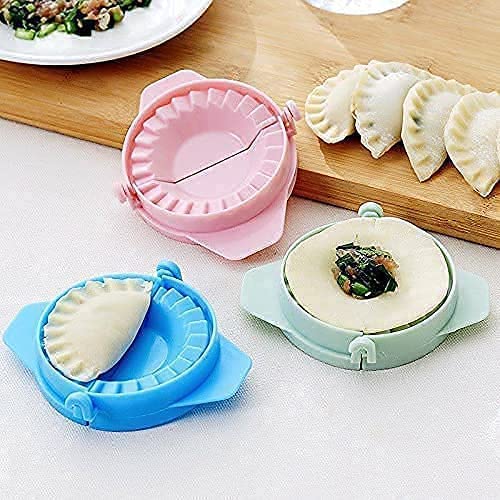 Giftock Plastic Momos Maker Garijalu Maker Tool Gujiya Maker Device Easy Mould Machine Cooking Tool Multicolor