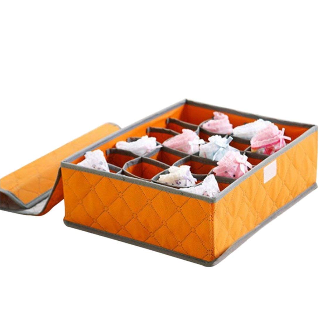 Giftock 24 grid soks closet Container Drawer Foldable Storage Box,Neck Ties Scarves,Socks Bra Underwear organizer box - multi-color
