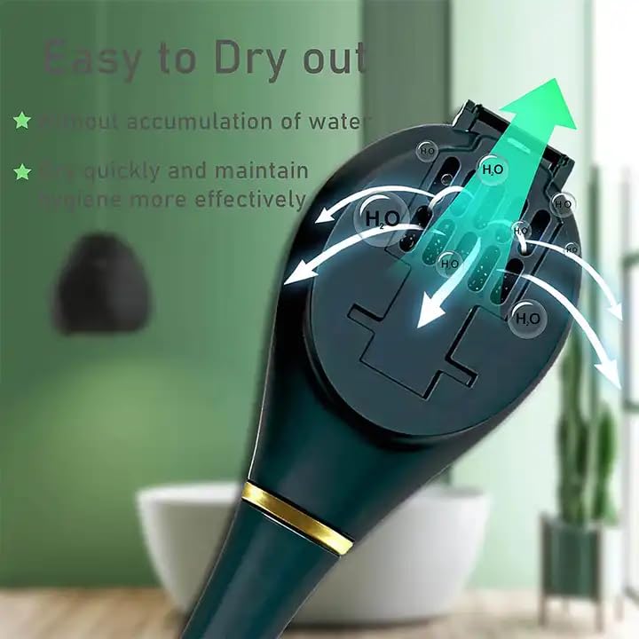 Giftock Silicone Toilet Cleaner Brush with Non-Slip Long Handle Flexible Stand Wall Mounted Holder Western Toilet Bowl Cleaning Brushes for Bathroom Holders