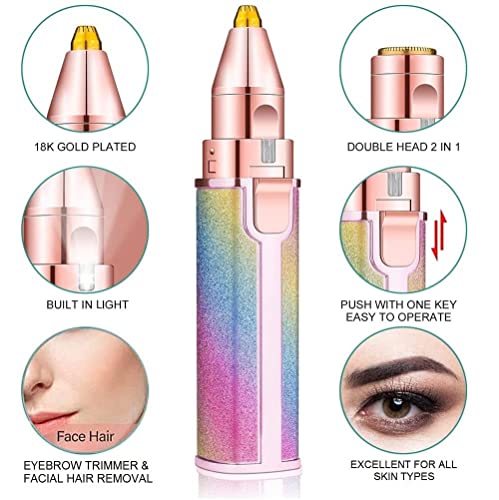Giftock Eyebrow Hair Removal USB Rechargeble Pain Less Flawless Machine for Women & Men - Face, Chin, Cheek, Eyebrow, Upper Lip Hair Remover for Women - Lipstick Shaped (Eyebrow Trimmer)