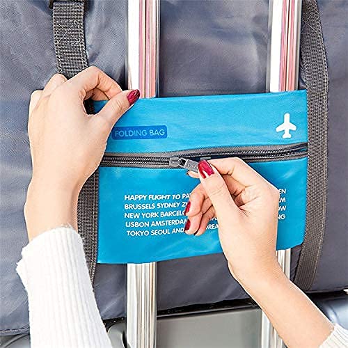Giftock Waterproof Foldable Weekender Travel Duffel Lightweight Flight Luggage Shoulder Garment Sports Flight Bag with Strips, Zipper, Small Compartment for Men Women Storage Organizer.(Multi)