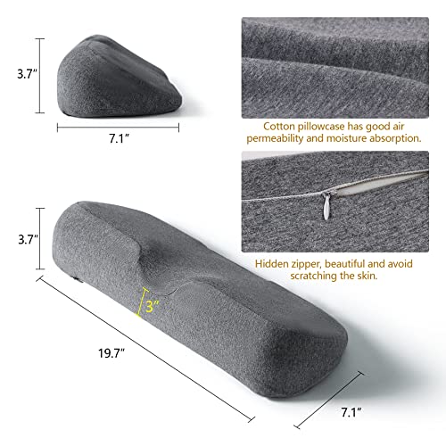 Giftock Cervical Neck Pillow for Sleeping, Memory Foam Neck Roll Pillow for Stiff Neck Pain Relief, Neck Support Pillow Bolster Pillow for Bed Side Sleepers(Dark Gray)