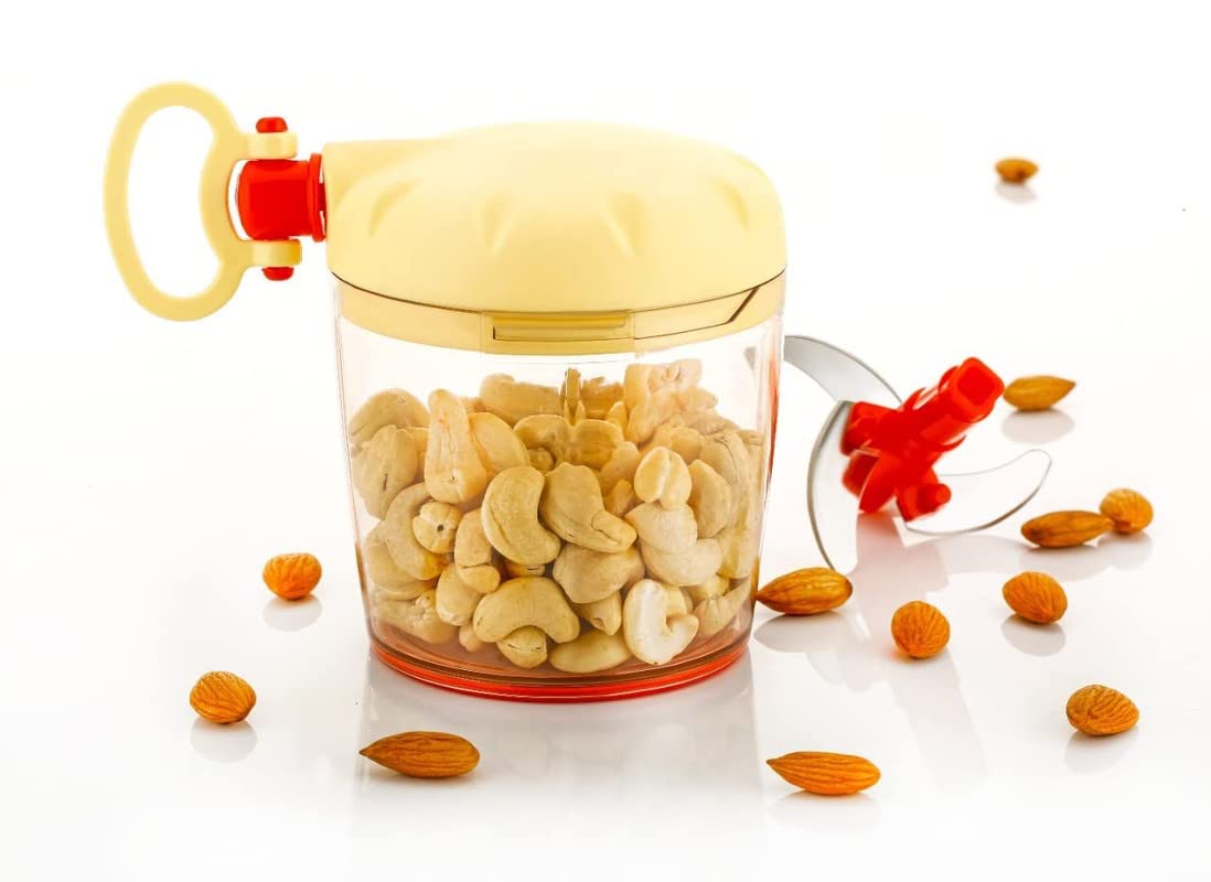 Giftock New Handy Chopper for Vegetable, Fruit and Dry Fruit Cutter with 3 Stainless Steel Blade - 450ml