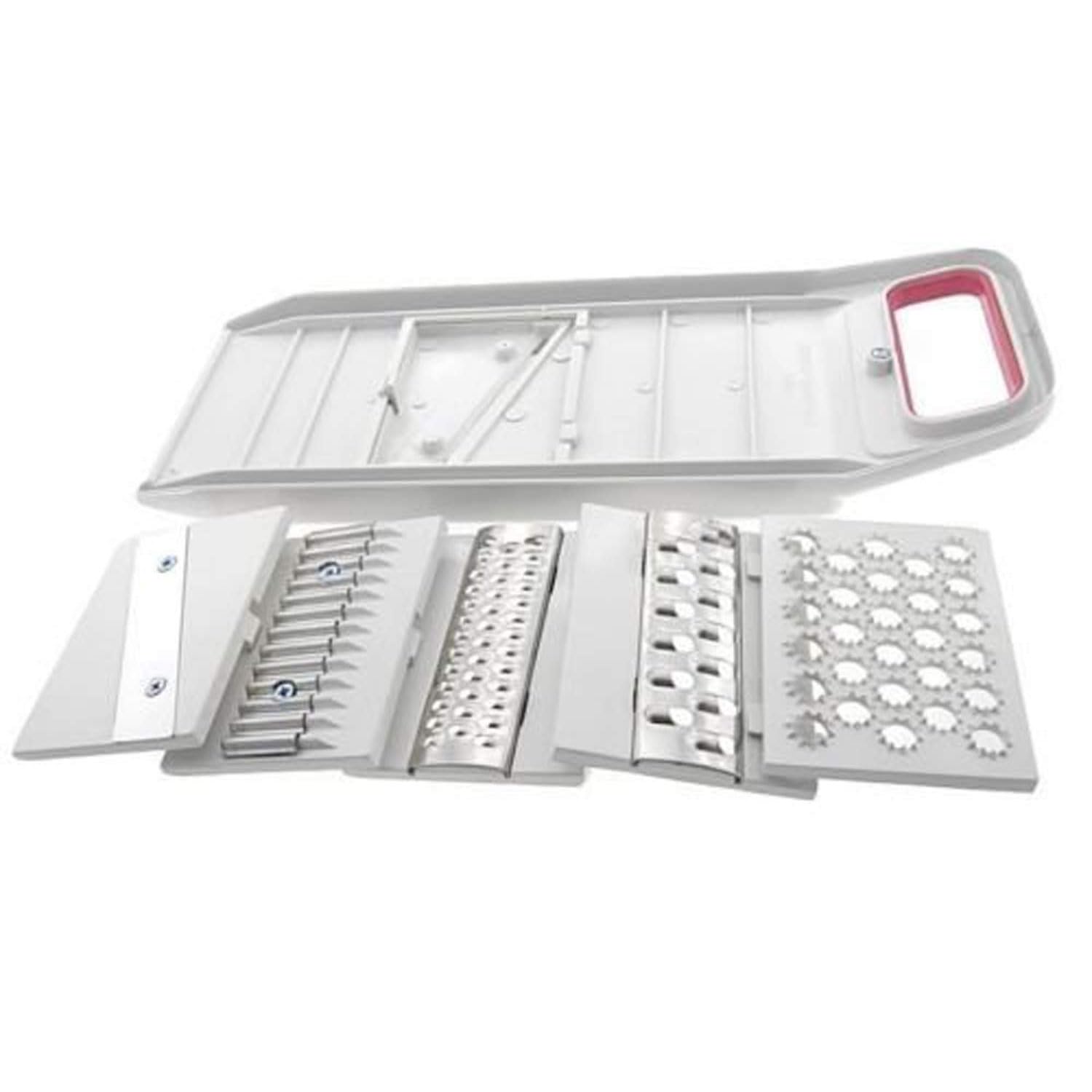 Giftock 6 in 1 Slicer for Kitchen, Vegetable Slicer Crusher Multi Blade Potato Chip, Veggie Slicer, Vegetable Cutter, Julienne Shredder Use in Kitchen - White(Pack of 1)