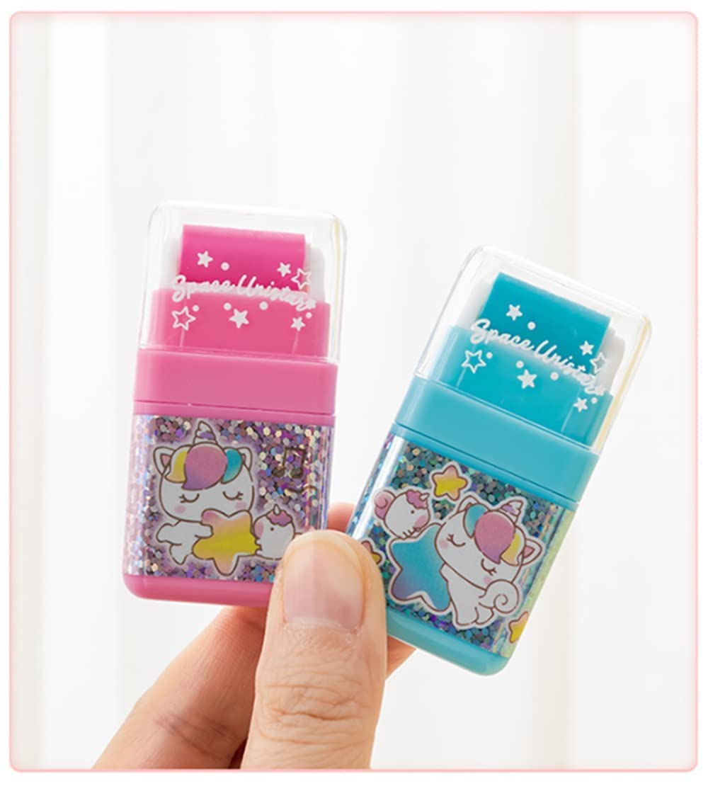 Giftock Mini Cute Pencil Eraser, Cartoon Animal Themed Roller Colorful Rectangle Eraser, Pencil Rubber Erasers for Kids, School, Office Supply, Stationery (Multicolor)