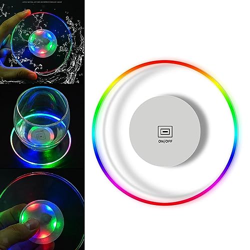 Giftock Led Coaster, Ultra Thin Luminous Acrylic Coaster for Parties & Home Decor (Standard, 1)