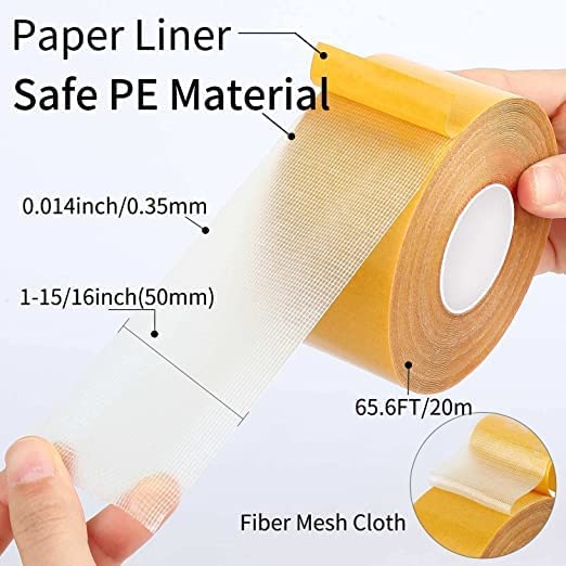 Giftock Double Sided Carpet Tape Heavy Duty, super Strong Sticky Tape for Carpet, Non Slip Waterproof Removable Mesh Grid Suitable for Hardwood Floors, mats(CARPET ADHESIVE YELLOW TAPE)