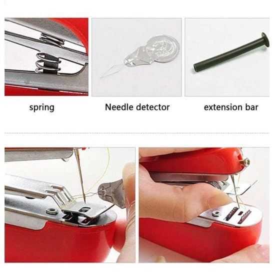 Giftock Mini Sewing Stitch Stitching Tailoring Machine for Garment Cloth Home Household Hand-Operated Manual Stapler Size