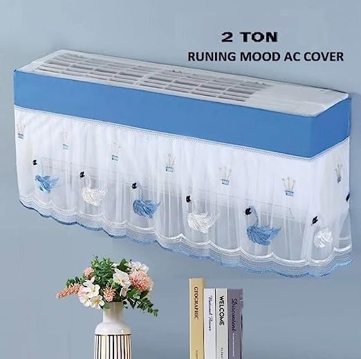 Giftock AC Cloth Cover Waterproof | Folding Adjustable Designer Ac Split Cover | Premium Work Indoor AC Dust Protection Cover | Washable, Foldable, Dustproof (Multicolor, Multi-design) (2 Ton)