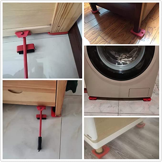 Giftock Heavy Duty Furniture Lifting Moving Tool with Wheel Pads Easy and Safe Moving Slider Tools Ideal for Shifting Washing Machines, Fridge, Sofa and Wardrobes (Multicolor, Set of 1)