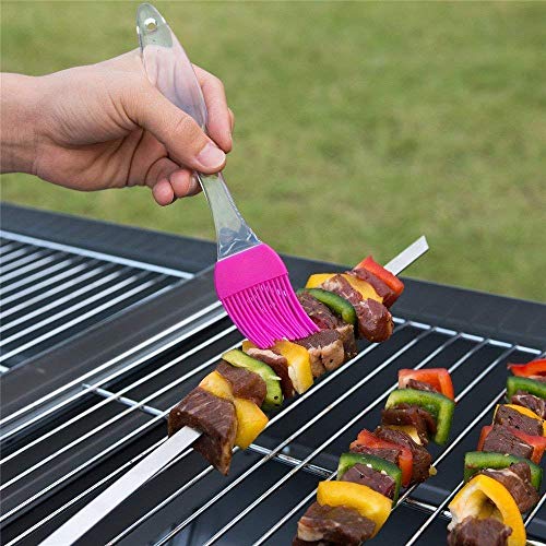 Giftock Silicone Non-Sticky Spatula and Oil Brush Reusable Kitchen Set for Cooking Multicolor (Big)
