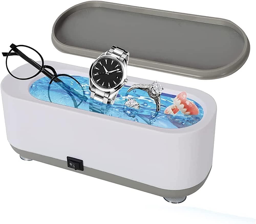 Giftock Ultrasonic Jewelry Cleaner Portable Professional Mini Household Ultrasonic Cleaning Machine for Jewelry, Eyeglasses, Watches, Rings, Retainer,Dry Erase Board Keyboard Stand