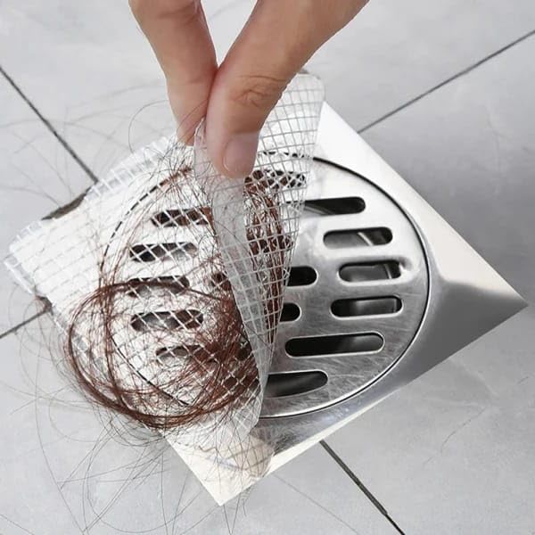 Giftock 10-Pack Disposable Shower Drain Hair Catcher, 90mm/3.54inch Waterproof Drain Hair Catcher for Shower Drain, Bath Hair Catcher Shower Mesh Sticker for Bathroom Bathtubs