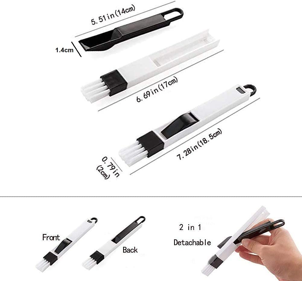 Giftock Double Combo Of Window Groove Frame Cleaning Brush& Dust Cleaning Brush For Window Slot Keyboard With Mini Dustpan Door Track Cleaning Tool For All Corners Edges Gaps( Multicolour) pack of 2