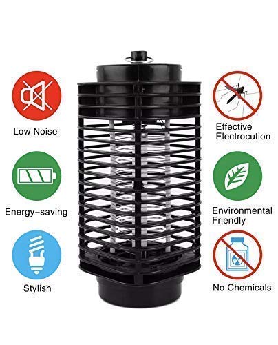 Giftock Trade Mini Home Mosquito Lamp Fly Killer No Radiation Electronic Mosquito Black 220V Catching Machine with Night lamp